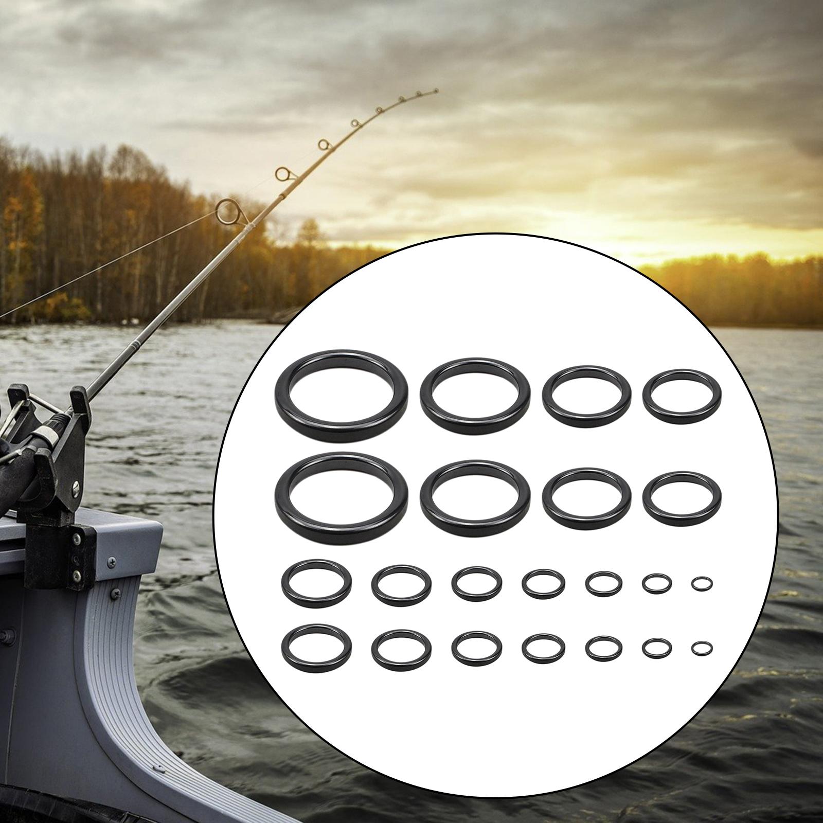 Fishing Rod Tip Replacement - ชุดซ่อมวงแหวนไกด์คันเบ็ดเซรามิกสำหรับน้ำเค็ม อุปกรณ์เปลี่ยนปลายคันเบ็ด อุปกรณ์ตกปลาสำหรับการบำรุงรักษาคันเบ็ดฤดูหนาว