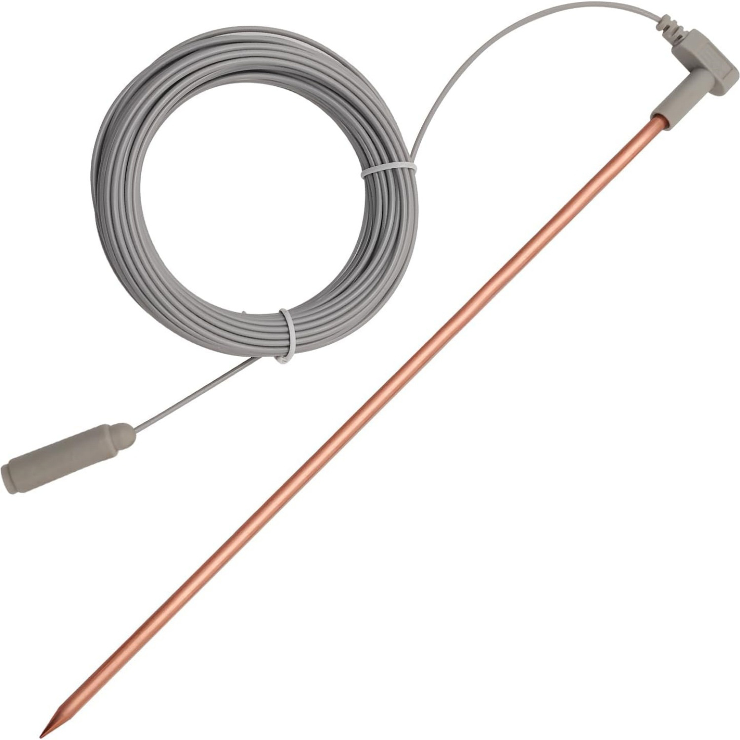 Fishing Rod Travel - กราวด์ทองแดงพร้อมลวดกราวด์ตัวเมีย 40 ฟุต/12 ม., ชุดก้านกราวด์แบบพกพาสําหรับผลิตภัณฑ์กราวด์, ใช้กับสายดินได้อย่างง่ายดาย